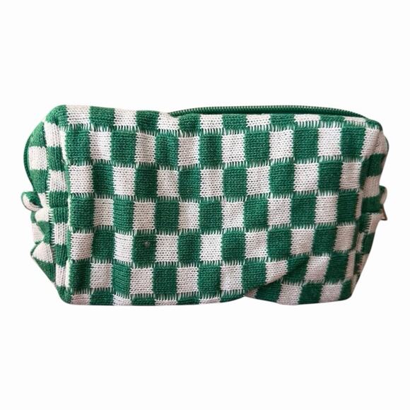 Lot of 4 SOIDRAM Tweens Checkered Cosmetic Cases Pink Plaid & Green Plaid NIP - Picture 8 of 16